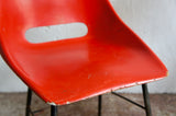 MIDCENTURY RED FIBREGLASS CHAIRS