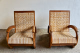 PAIR OF ART DECO WICKER LOUNGE CHAIRS