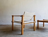 1960'S FARMER SAFARI CHAIR AND COFFEE TABLE BY GERD LANGE FOR BOFINGER